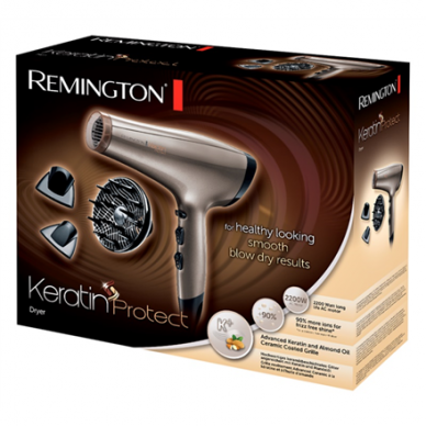 Remington | Hair Dryer | AC8002 | 2200 W | Number of temperature settings 3 | Ionic function | Diffuser nozzle | Brown/Black 2
